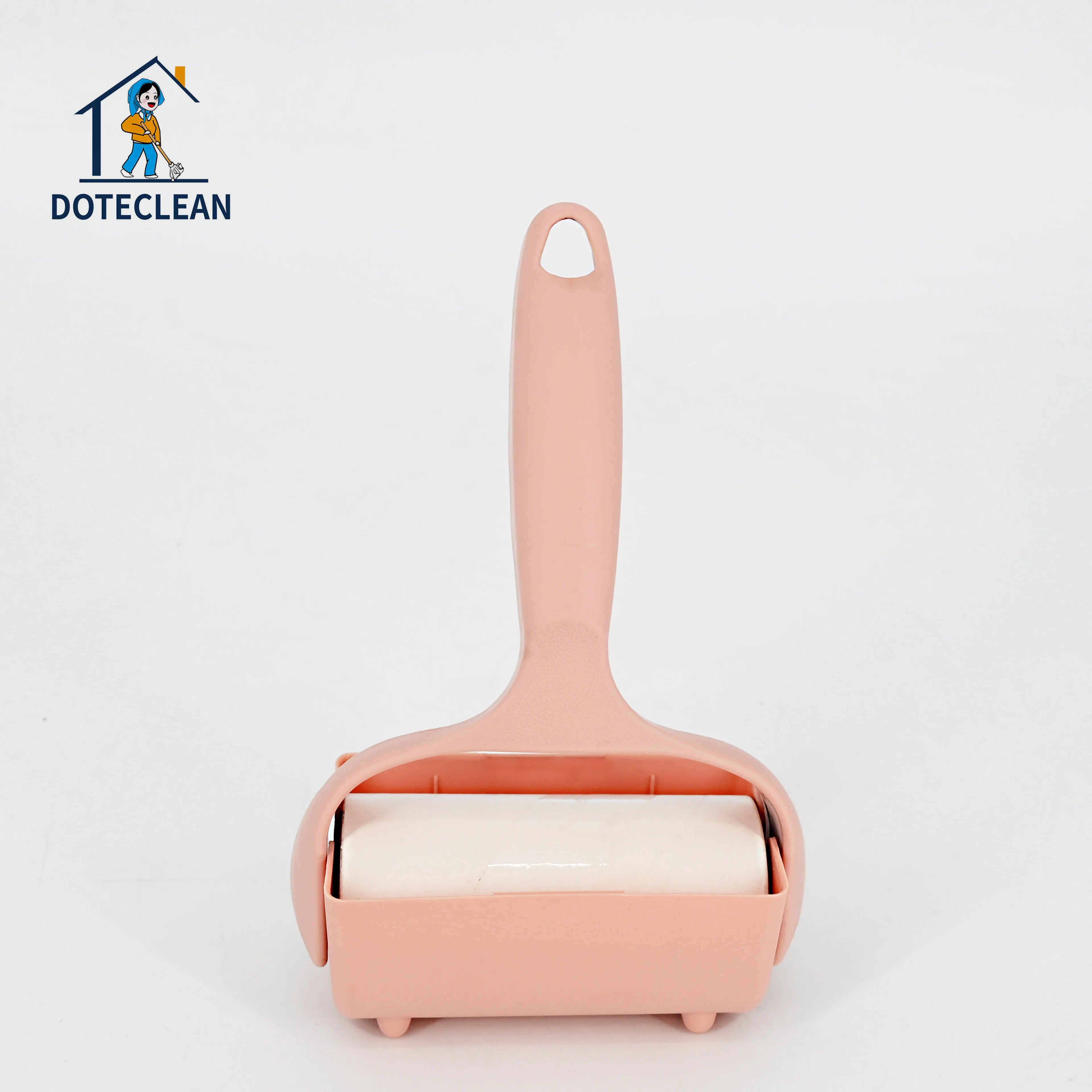 Detachable Sticky Roller OEM ODM Pet Hair Removal Tear Type Short Handled Plastic Cover Removes Lint & Dust Manual Style
