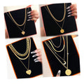 VKME Trendy Star Moon Necklace Love Snake Bone Chain Multi Layer Necklace for Women Jewelry Wholesale