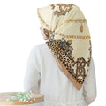 New Design Animal Leopard Printed Chiffon Satin Silk Malaysia Fashion Line Chain Hijab Scarf for Women square Scarf