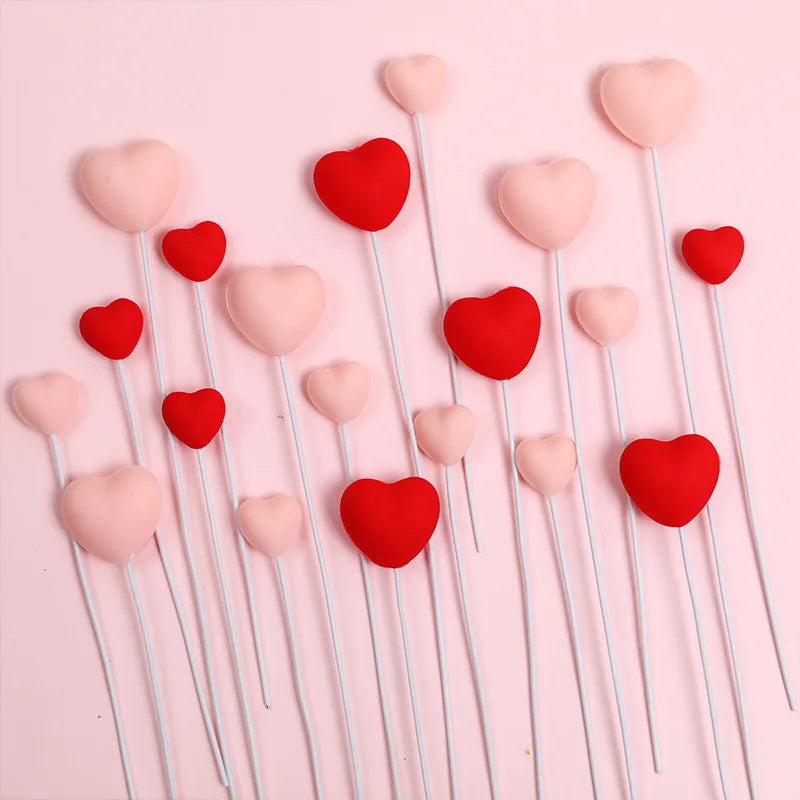Cute Heart Cake Topper Resin Love Valentine's Day Birthday Cake Decoration