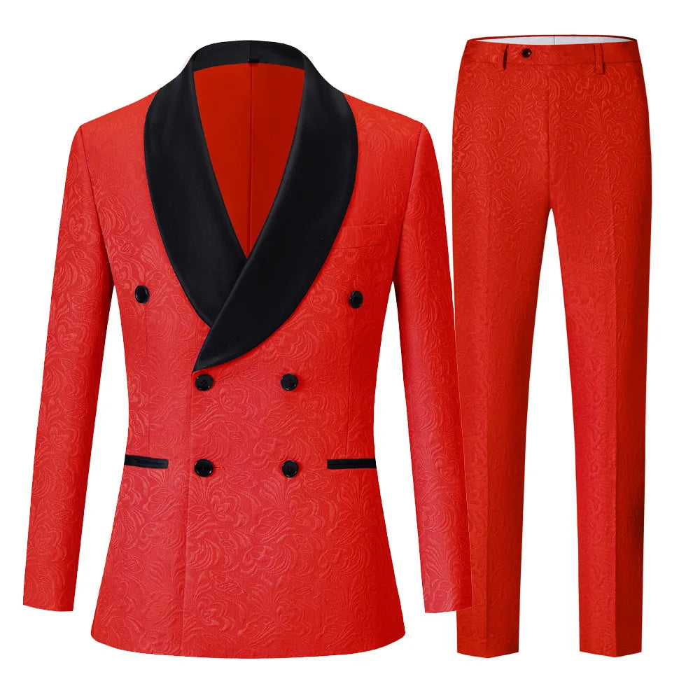 Men's Fashion Host Performance Suit New Dress Male Singer  Double  Breasted Traje Hombre Doble Botonadura