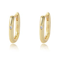 Geometric Rectangular 925 Sterling Silver Gold Plated Square Ring Earrings