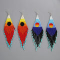 Boho Handwoven Sunrise Sunset Landscape Seed Bead Earrings Glass Bead Women's Earring Jewelry Women Jewelry