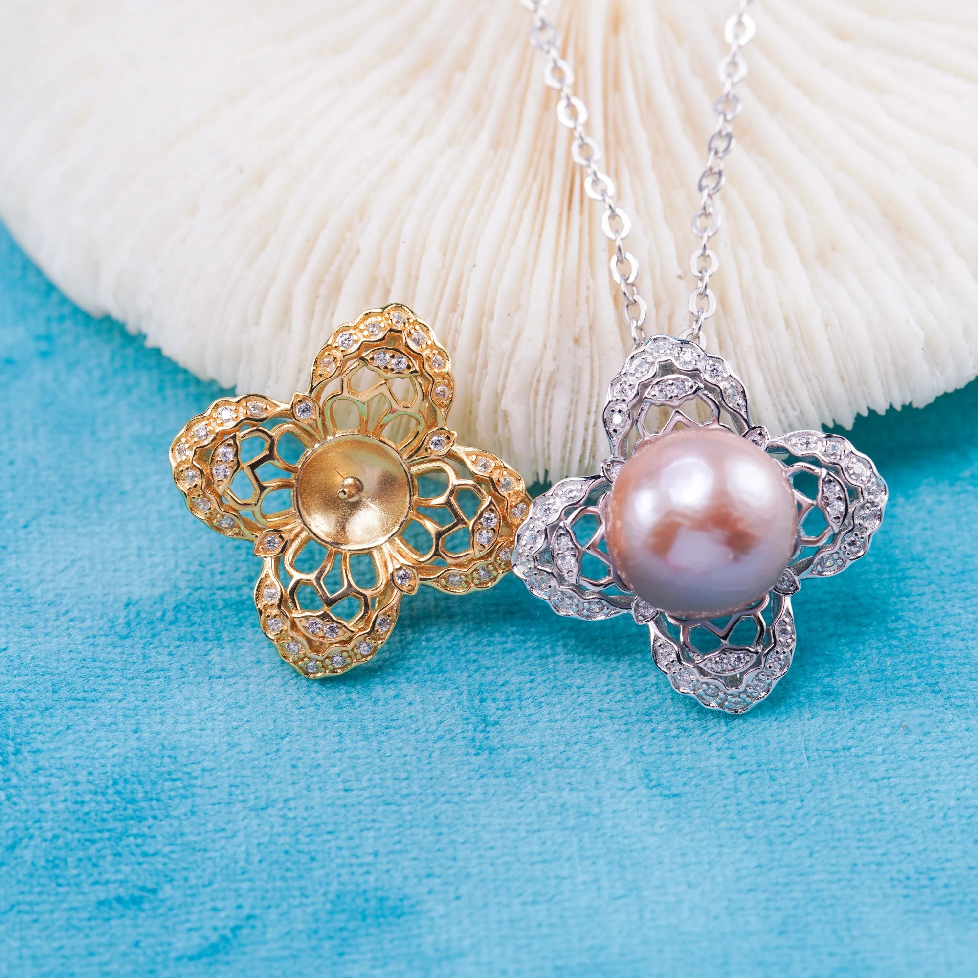 Pe011071 DIY 9-12mm Natural Freshwater Pearl Pendant Accessory 925 Sterling Silver Engagement Jewelry Necklace for Women