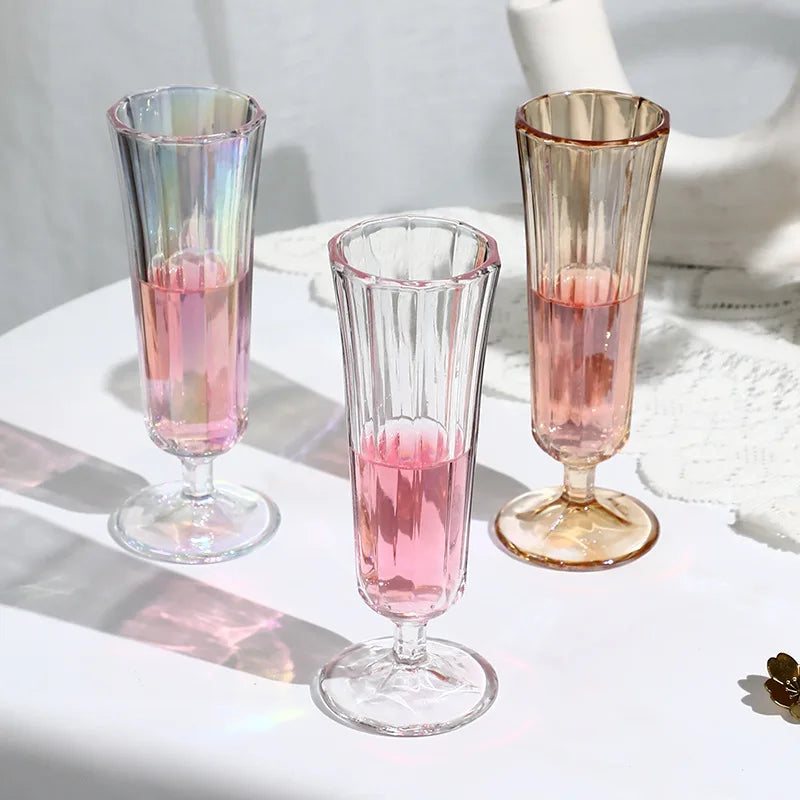 Ins Tall Glass Beer Juice Cup Thickened Round Decorative Goblet champagne Glass