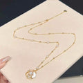 Camellia Starry Sky AAAA Grade Potato Shape Freshwater Pearl Necklace with Gold Plated Brass Chain 4-9mm 70+8CM Long