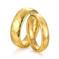 Women Mens 4mm 6mm Gold Plated Hammered Tungsten Carbide Ring Wedding Bands