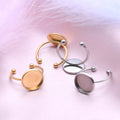 Fashion Stainless Steel Gold Plated Jewelry Ring DIY Accessories Blank Base Bezel Cabochon Findings Making