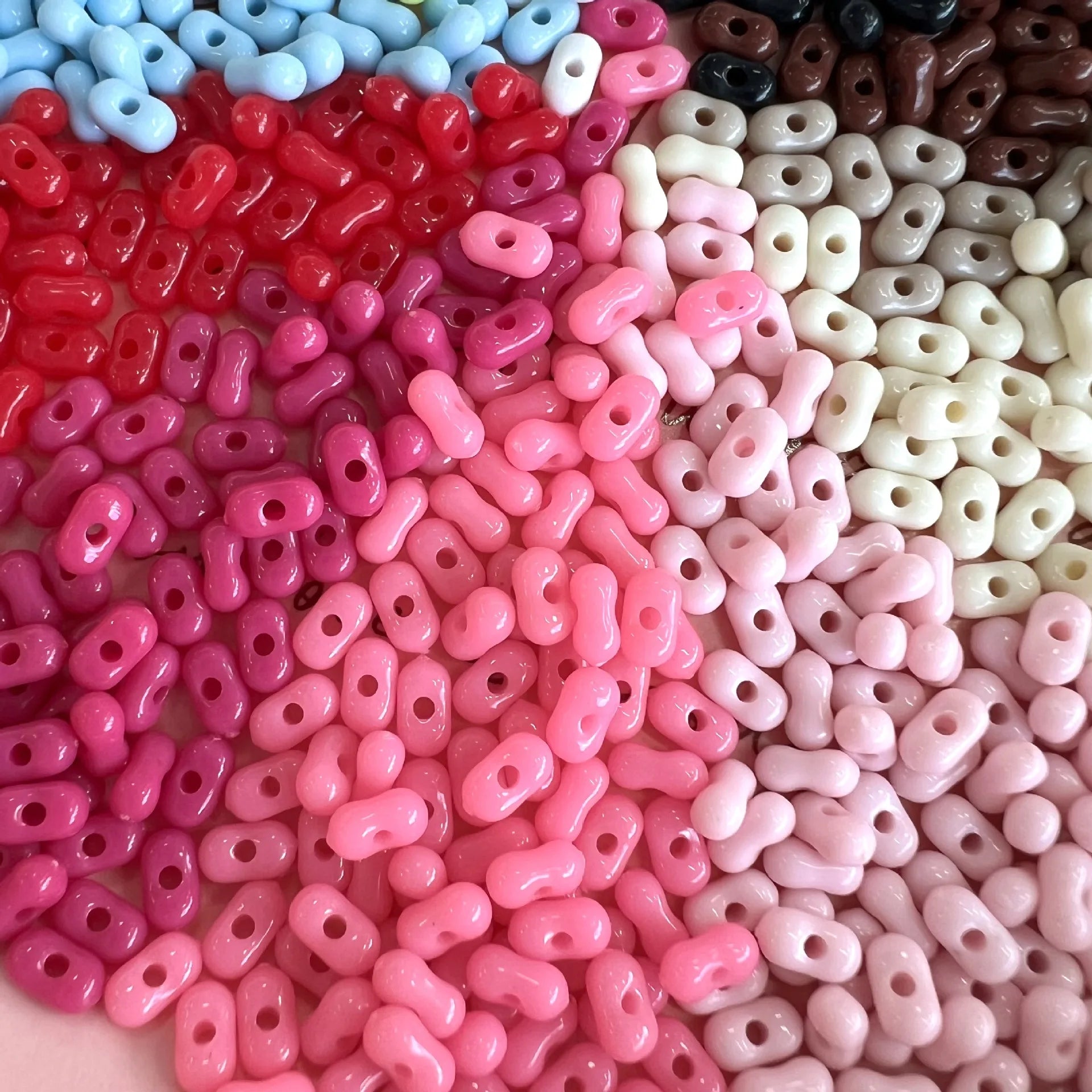 Factory New Design Wholesale Big Package 4*6mm Colorful Acrylic Peanut Beads for Diy Jewelry Making