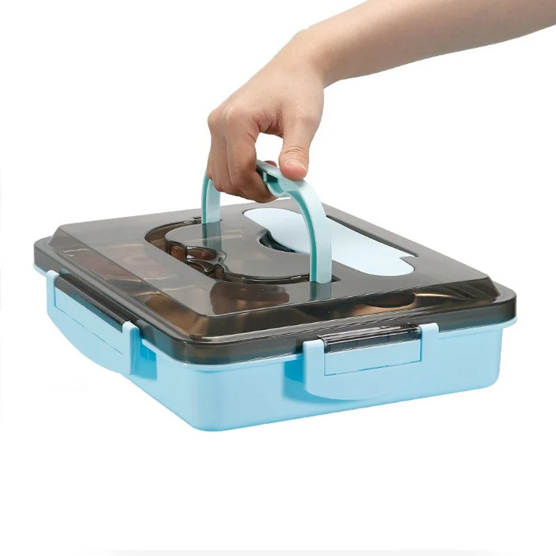 Student Popular Stainless Steel Bento Lunch Box with Spoon and Fork for School Use