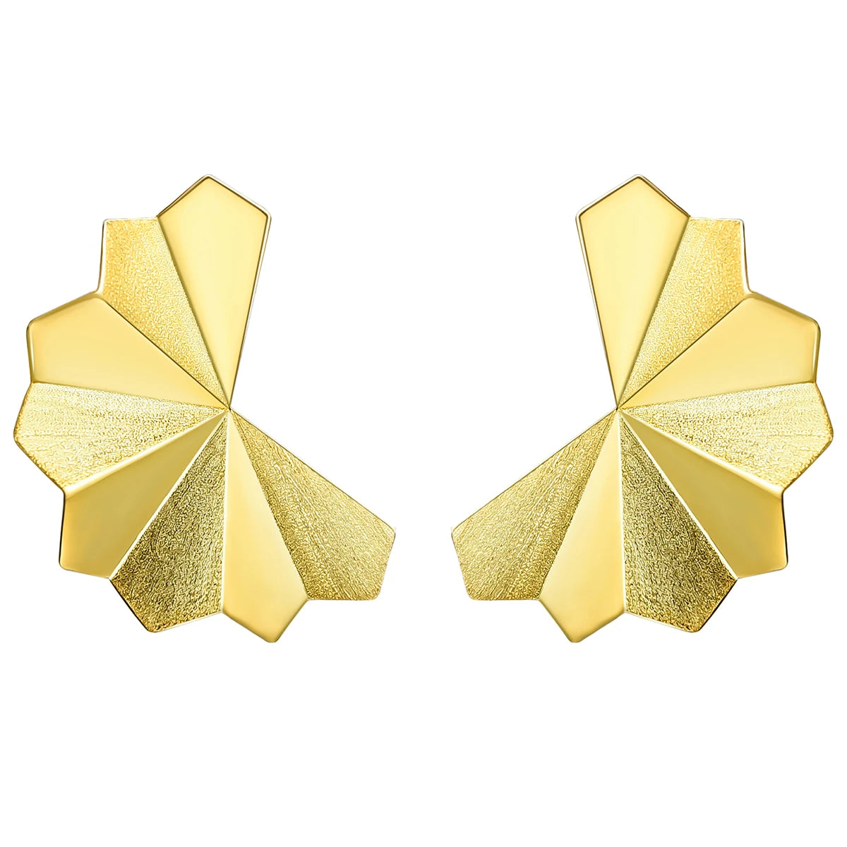 Lotus Fun New Design Pure 925 Sterling Silver 18k Gold Plated Classic Minimalist Geometric Stud Earrings for Women Fine Jewelry