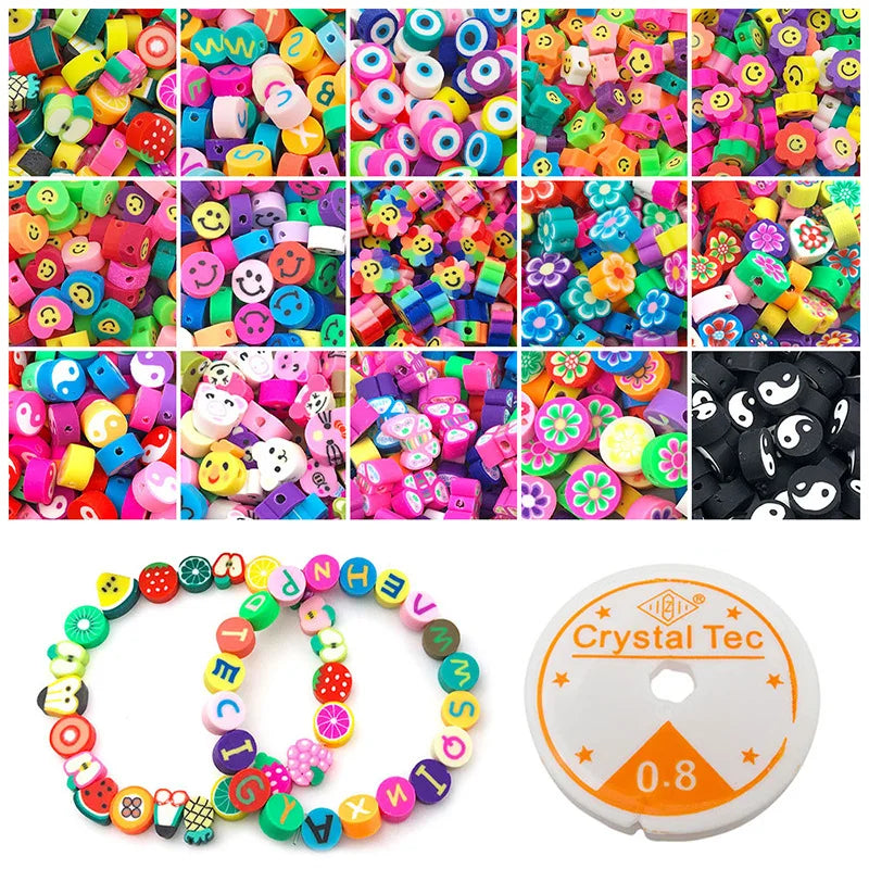 Factory Wholesale Colorful Polymer Clay Beads Sets  Fruit Clay Beads DIY Bracelet Necklace Accessories