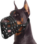 Medium Large Sized Dog Muzzle Soft PVC Basket Long Snout Muzzle Padded Breathable Ribbons Prevent Biting Scavenging Doberman""