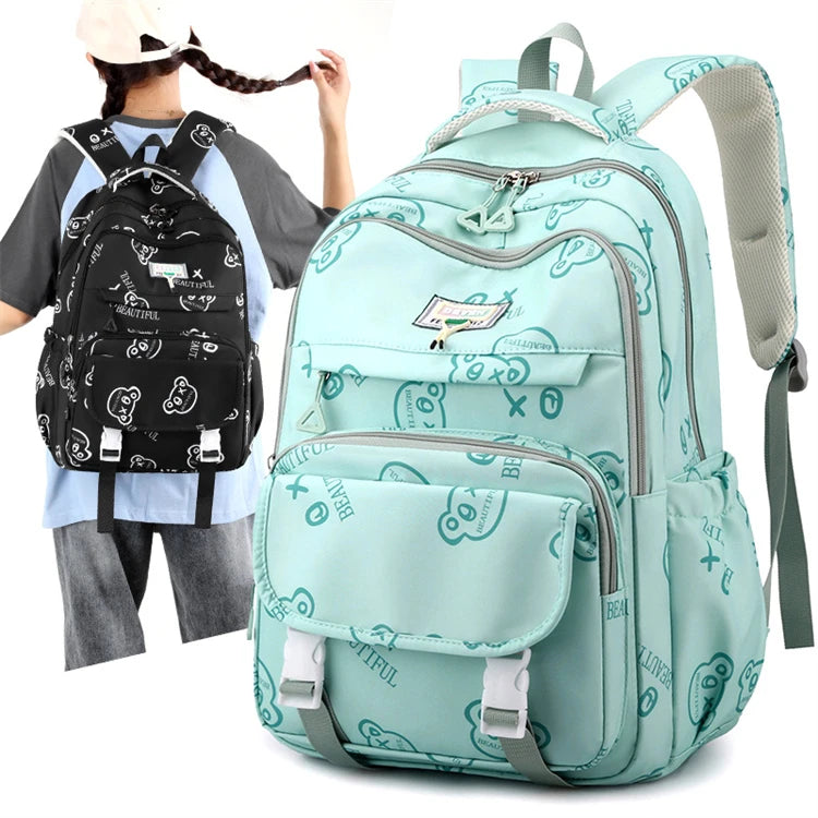 Outdoor Shock Oem Sport Proof All Over Print Custom Large Back Pack for School Girl