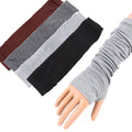 New Knitted Long Fingerless Mittens Warmer Stretchy Mitten Unisex Crochet Half Finger Long Hot Selling
