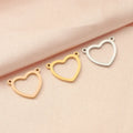 Custom Engravable 18K Gold Plated Heart Pendant Necklace High-Polished Stainless Steel Jewelry Making for Parties