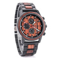 Luxury Fashion Antique Bamboo Wood Quartz Chronograph Watch Auto Date Pointer Dial 38mm Stainless Steel Band for Men-Gift