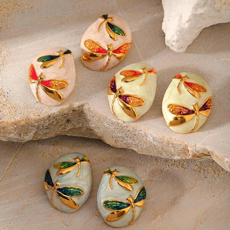 Fashion Summer Korean Vintage Style 14K Gold Plated Stainless Steel 100mm Big Size Channel Set Stud Earrings Crystal Rhinestone