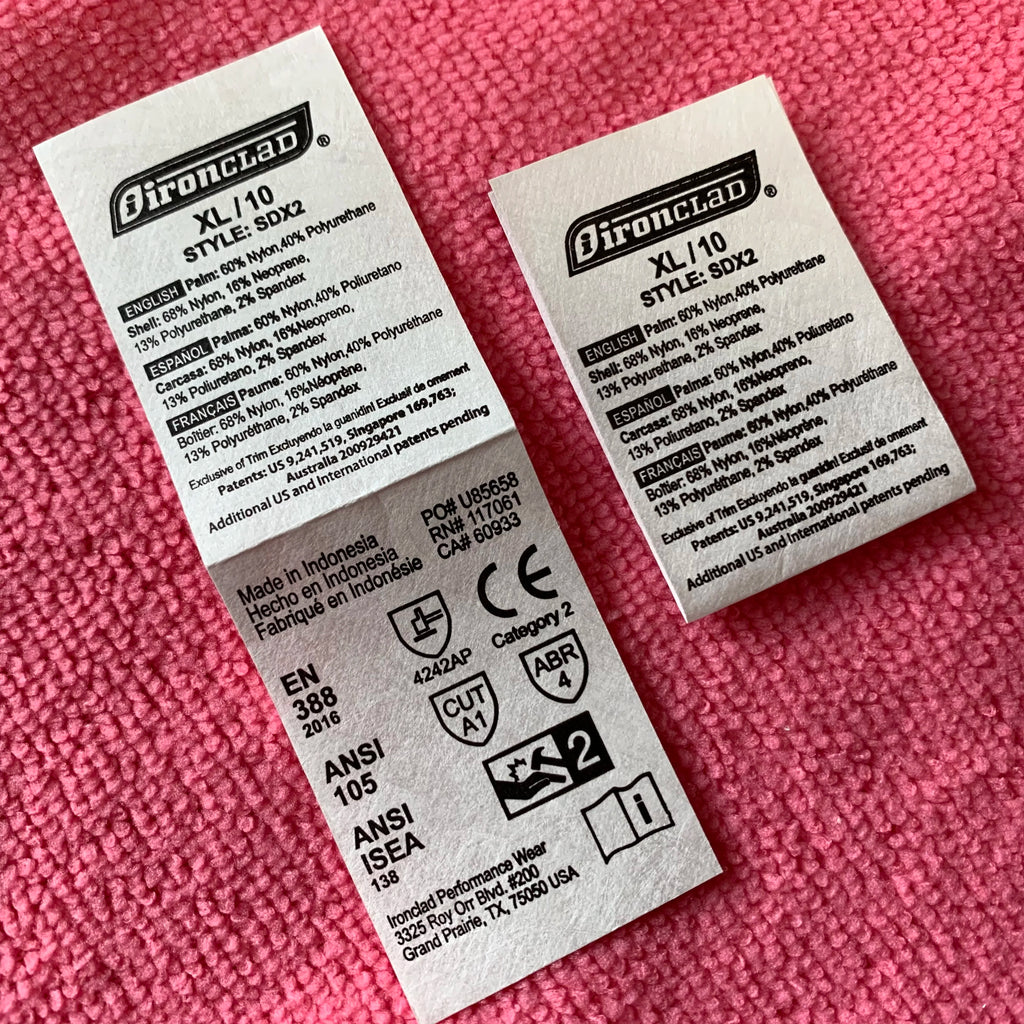 Loop Fold Washing Care Tyvek Fabric Labellow MOQ Printing Tyvek Paper Label