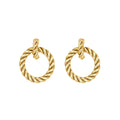 Women Accessory 18k PVD Gold Plated Chunky Statement Zircon Gold Hoop Earrings