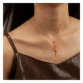 Simple New Style Design Dainty Heart Branches Rose Flower Charms Necklace Women Girls Clothing Accessories Adjustable
