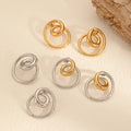 18K Gold Versatile Fashion Jewelry Irregular Geometric Stainless Steel Stud Earrings Trendy and Party-Ready