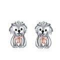 Factory Custom Animal Series Jewelry Gifts 925 Sterling Silver Funny Cute Animal Tiny Dog Puppy Stud Earrings  for Kids