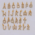 X160 Wholesale 18k Gold Plated Stainless Steel Jewelry Set A-Z Alphabet Pendant Cubic Zirconia Accessory for Necklace Bracelet