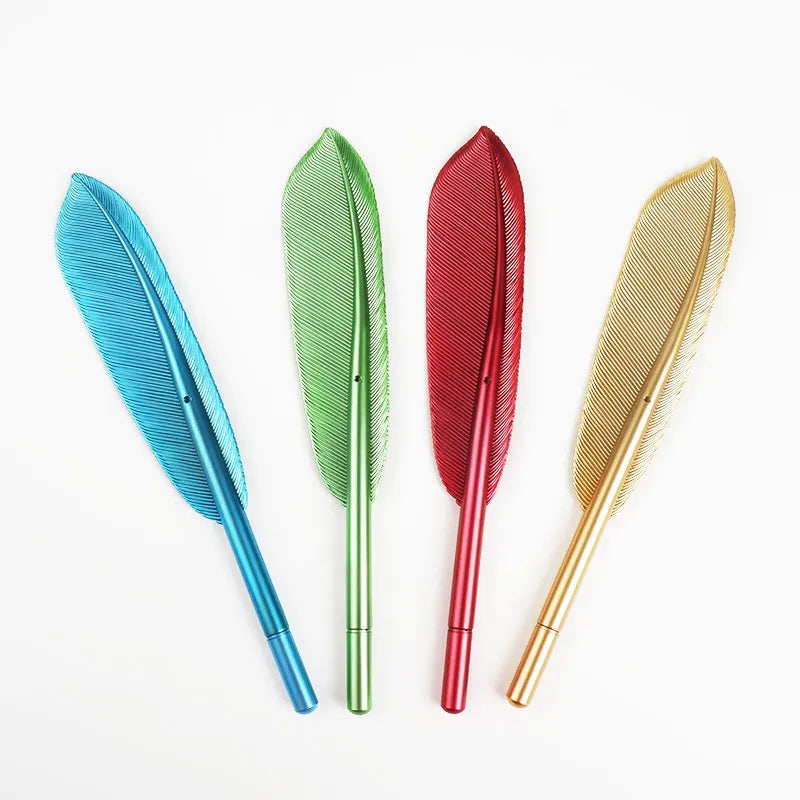 Black Ink Plastic Creative 0.5mm Plastic Feather Shape Gel Pen Decoration Pen Promotional Products Office & School Pen