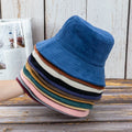 Luxury Velour Corduroy Bucket Hat Cap Embroidered Logo Custom Plain Blank Winter Fishing Hat for Men Women for Parties Travel