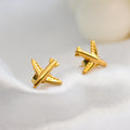 Stainless Steel Cute  Airplane Earrings Trend Simple Fashion Stud Earrings for Women Jewelry Party Wedding Best Gifts