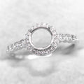 Sterling Silver 5mm/6mm/7mm/8mm Semi Mount Ring Empty Frame Blank Claws Setting S925 Base Without Center Stone for DIY Inlay