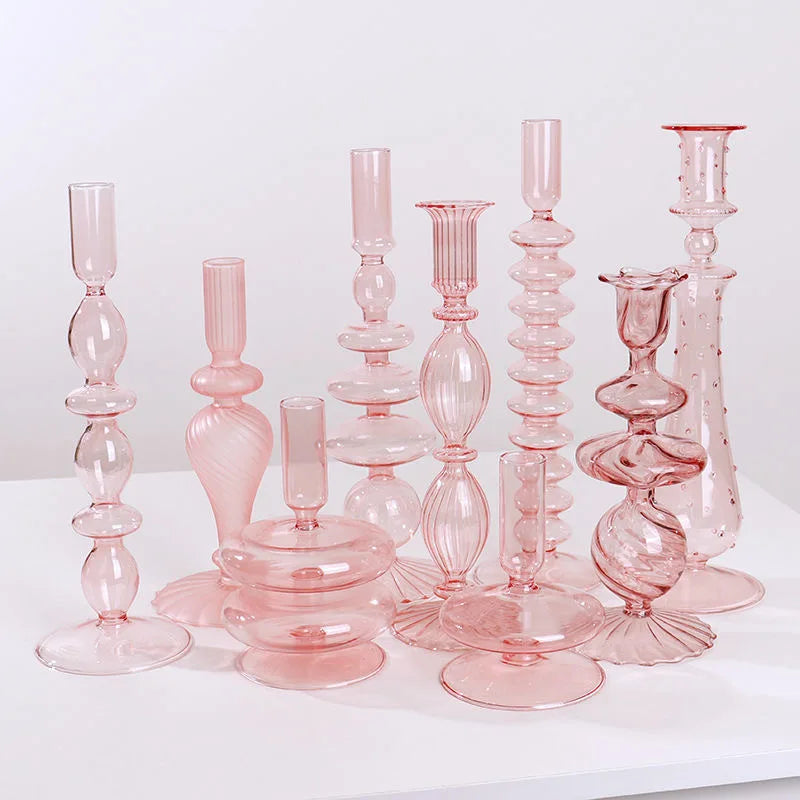 Handmade Nordic Style Glass Candlestick for Wedding Decoration Custom Made for Home Decor