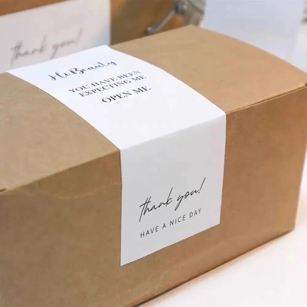 Self Adhesive Packing Label with Printing logo Custom Printed Texture Paper Sticker