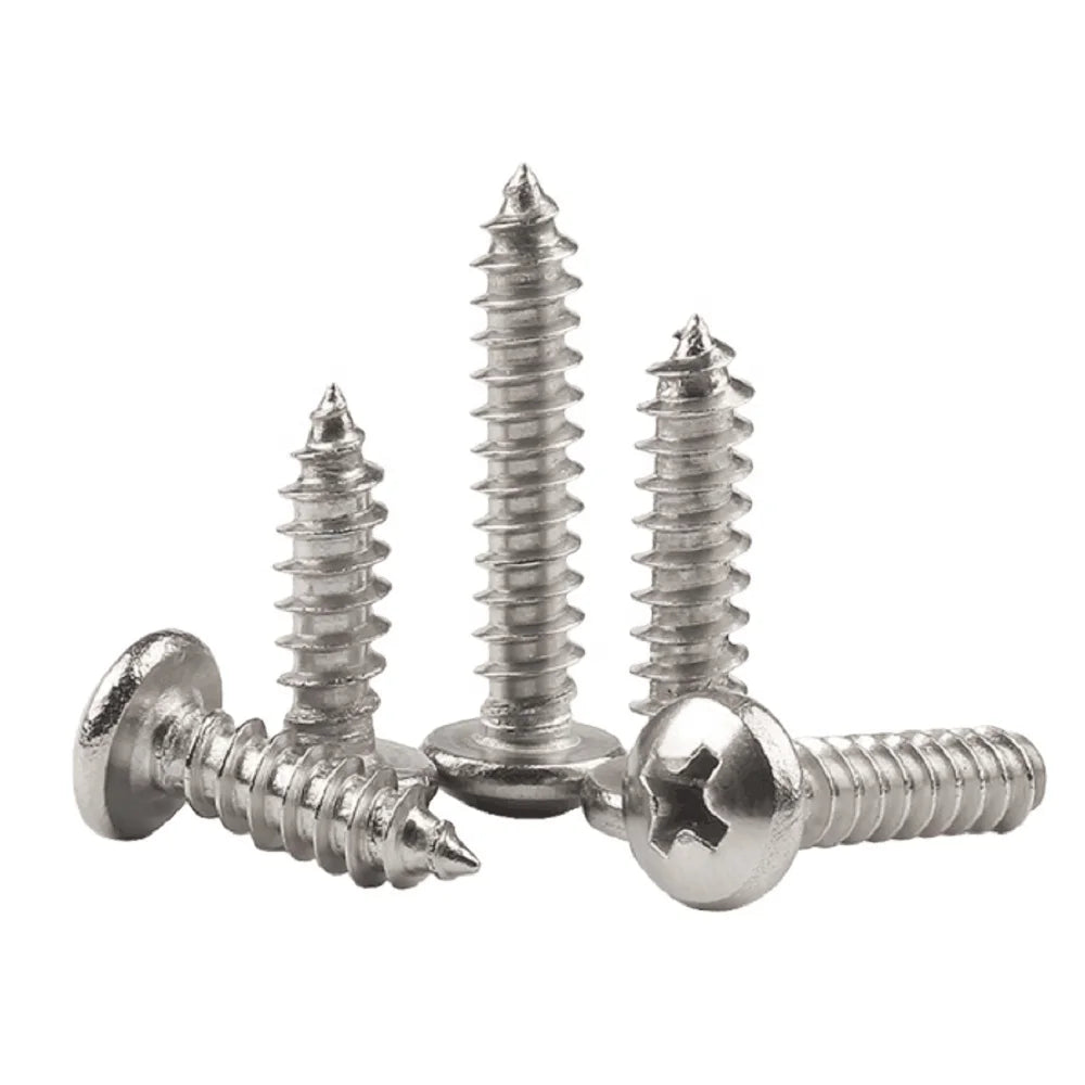 New Product Hot Sale Screws Fasteners Bolts Manufacturers Cross Slot Pan Round Head Pointed Tail Self Tapping Screw