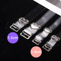 Metal Heart Buckle 1cm 1.5cm Transparent High Elastic Adjustable TPU Bra Straps 40cm Underwear YUMING
