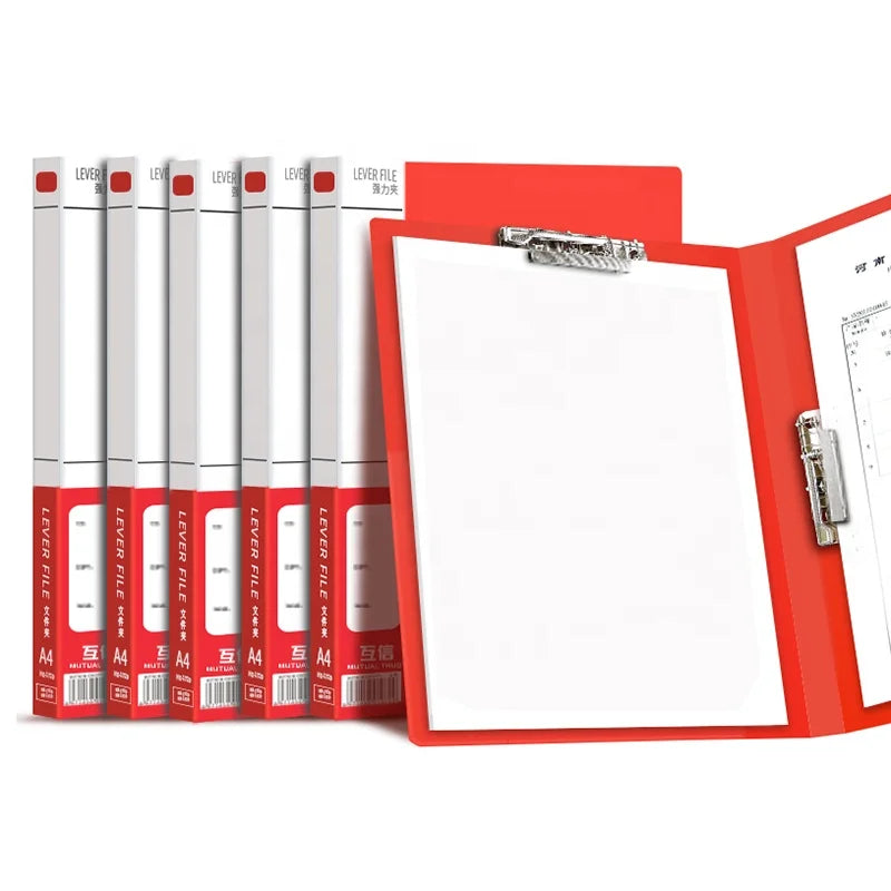 Custom PP Folders Office School Stationery Files Storage A4 Paper Binder Clip Lever File Folder