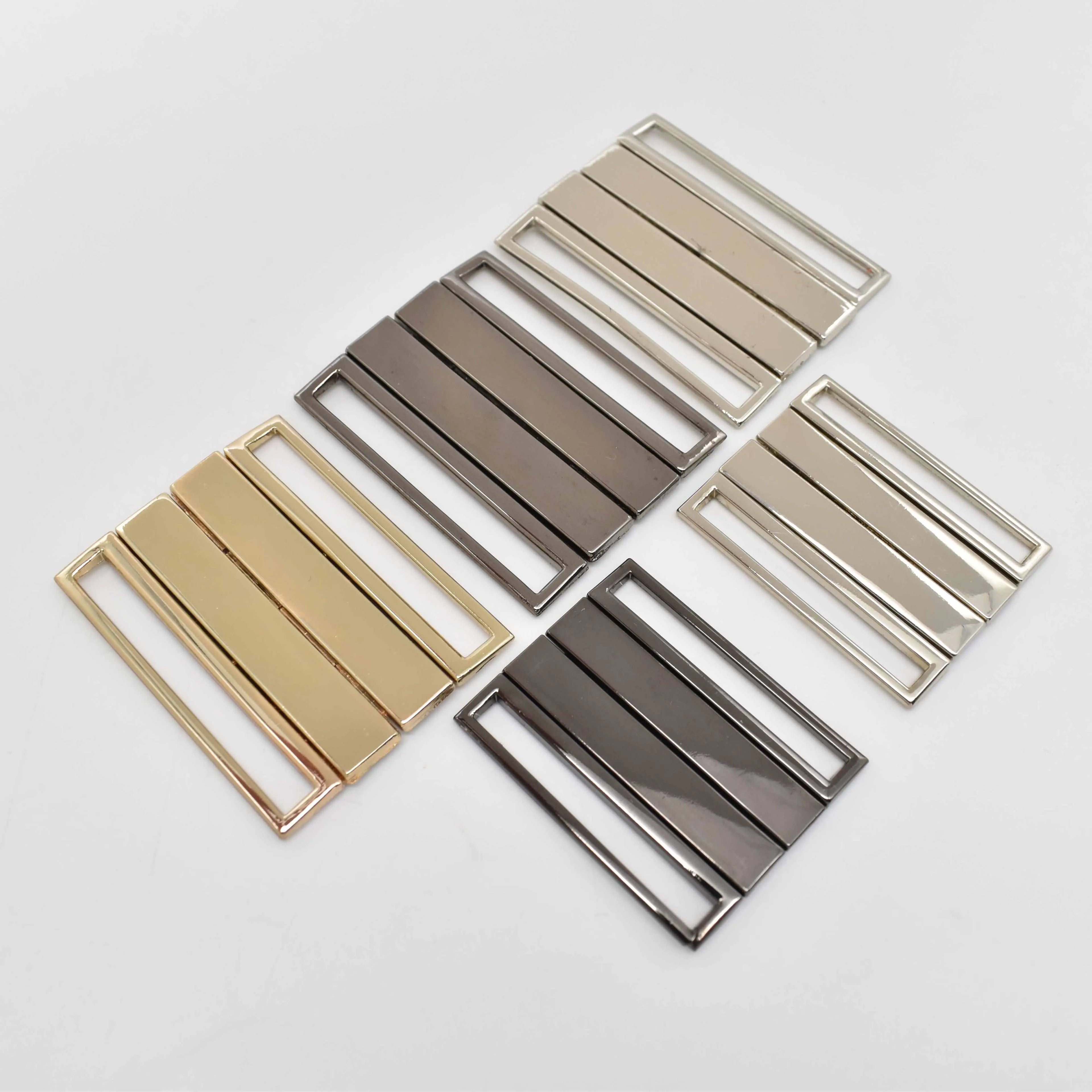 DK-10 DIY Clothing Accessories Clip Closure Clasp 40mm 50mm Square Decorative Belt Buckles for Garment