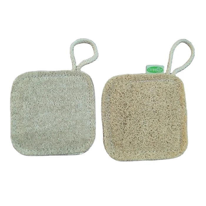 100% Natural Biodegradable Compressed Square Luffa Bath Loofah Sponge for Dish Clean