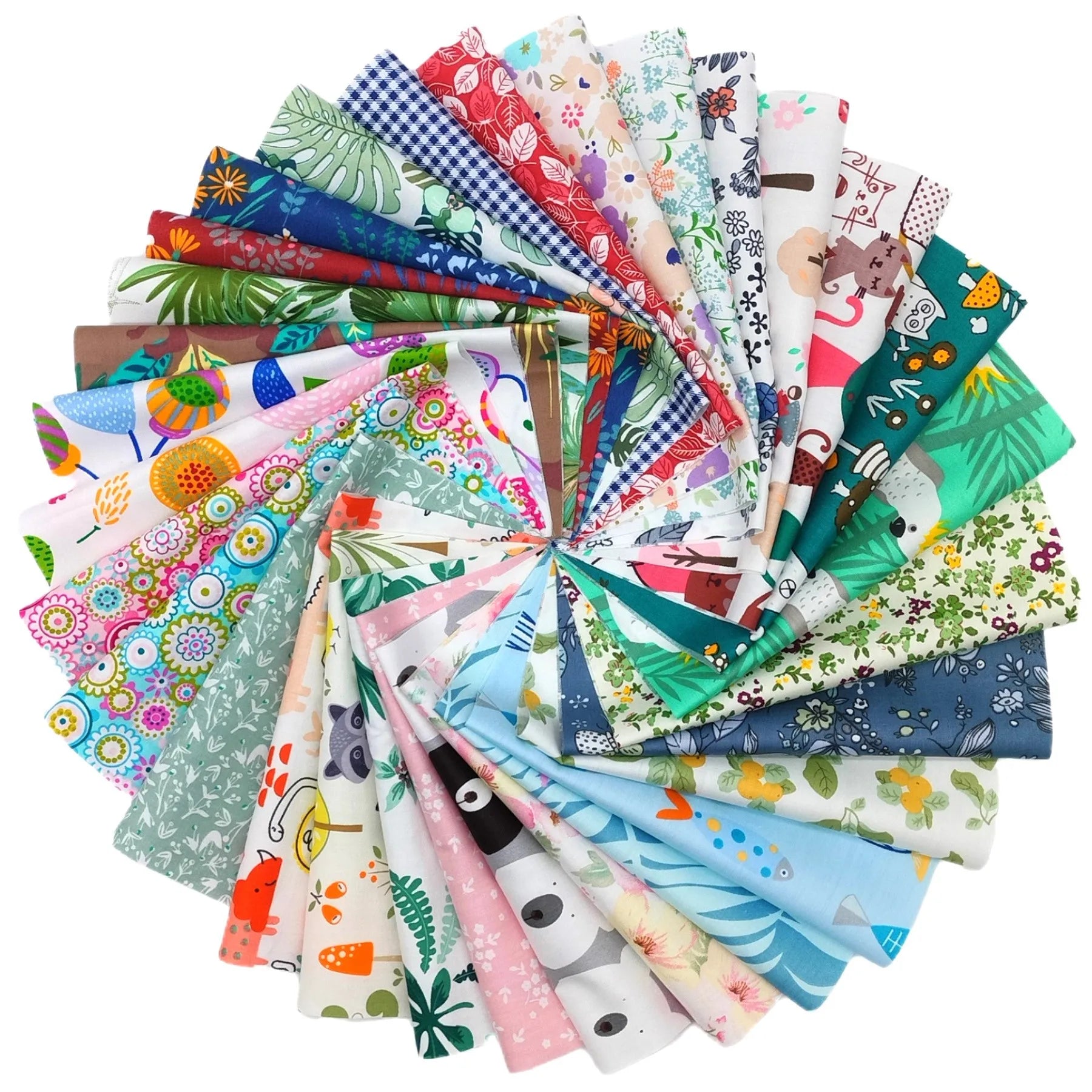 30pcs/lot 100% Cotton Eco-Friendly High-quality Floral Designs Craft Fabric Bundles 15*15cm Quilting Fabric Squares DIY
