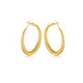 HOVANCI Large 18k Gold Plated Stainless Steel Hypoallergenic Chunky Stainless Steel Big Hoop Earrings for Women Girls