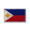 Filipino Flag 3D Lace Chenille Fabric Embroidered Sew-On Patches with Hook and Loop Badges for Clothing and Hats Custom Made