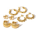 2023 New Design Luxury 316L Stainless Steel Dot Cubic Zircon CC Hoop Earrings for Women
