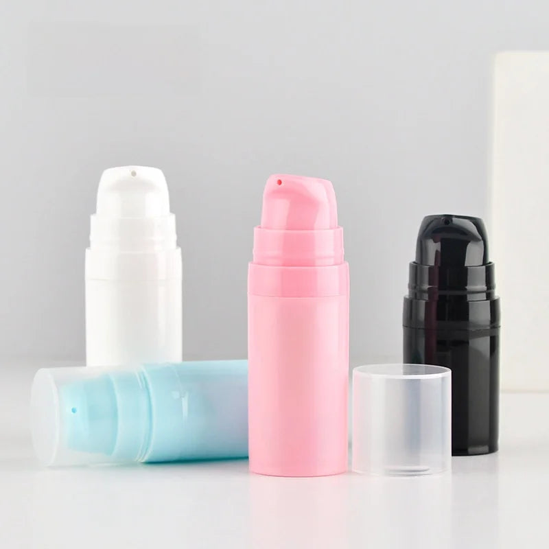 2024 China Factory White 5ml 10ml 15ml PCR Airless Pump Bottle All Plastic Polypropylene Cosmetics Lotion Bottle