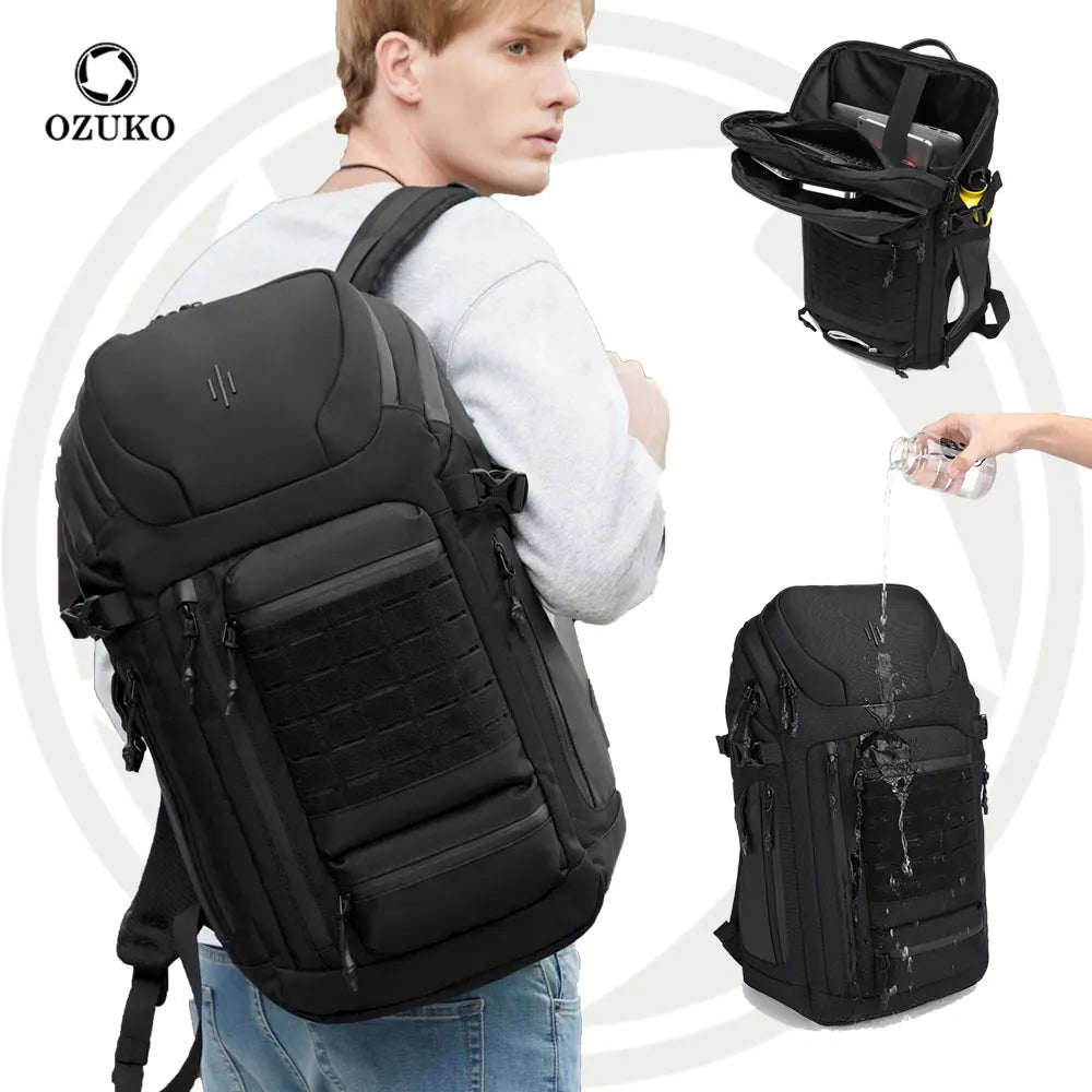 Ozuko 9746 Unisex 17inch Laptop Backpack Large Capacity Heavy-Duty TSA Friendly and Waterproof Flight Approved Pack