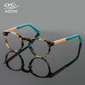Aochi High Quality Unique Handmade Optical Eyewear Wholesale Custom Logo Blue Light Blocking Glasses Acetate Eyeglasses Frames
