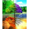 30*40cm the Tree with Four Seasons Modern Home Decoration 5D Diamond Painting With Square Stones