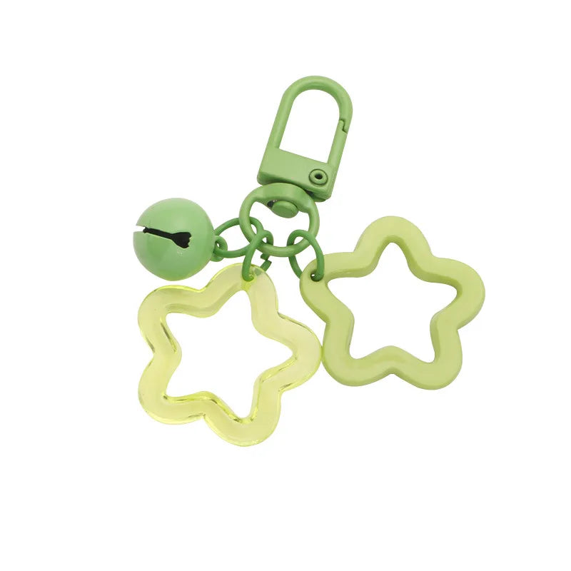Promotion Cheap Cute Cartoon Jelly Star Other Keychain Pentagram Kawaii Fancy Candy Color Acrylic Star Charm Keyring Accessories