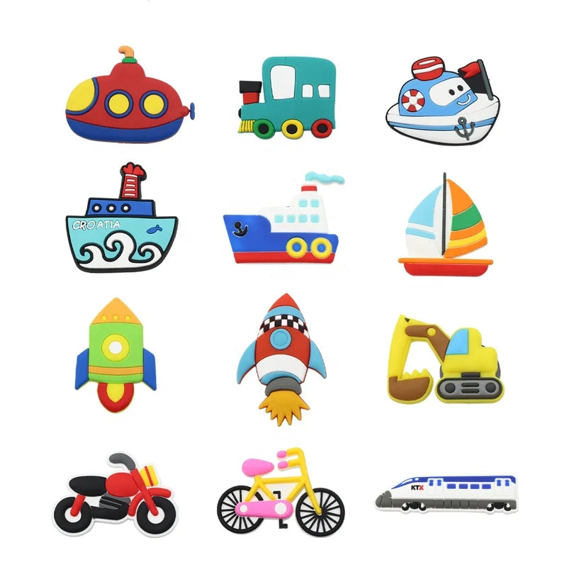 Wholesale Custom Creative Shape Soft PVC Refrigerator Magnets Modern Design Vehicles Fridge Stickers 5-6cm Multi-piece Custom