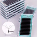 Black Soft Synthetic Vegan Cruelty-Free Crisscross Volume Eyelash Extensions Trays Custom Logo Matte Black Eyelash Extension